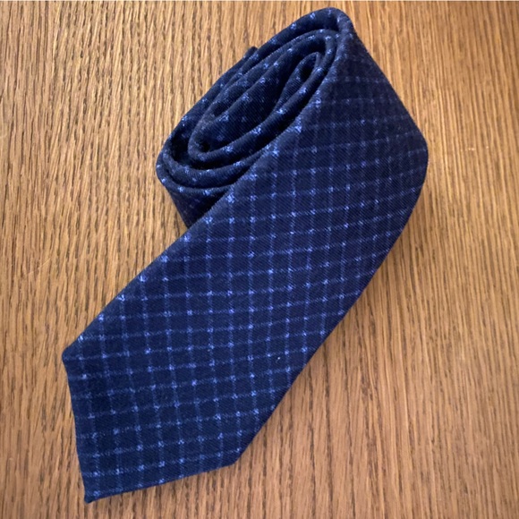 Ralph Lauren Black Label Hand Made in Italy Diamond Check Wool/Silk Tie - Picture 1 of 5